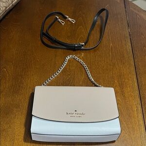 kate spade Two-Tone Chain Crossbody in Beige and White